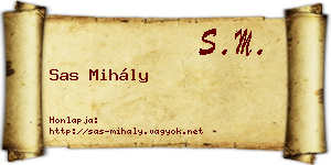 Sas Mihály névjegykártya
