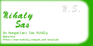 mihaly sas business card